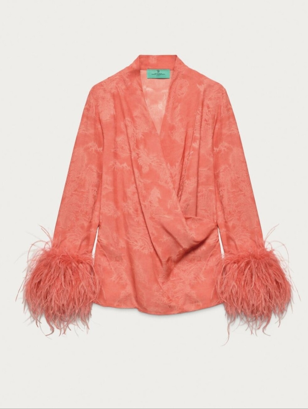ZARA MARISA BERENSON × ZARA FEATHER WRAP SHIRT